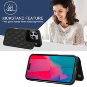 For iPhone 16 Pro Double Buckle Rhombic PU Leather Phone Case(Black)