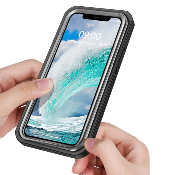 For iPhone 12 Pro Max RedPepper Shockproof Dust-proof Life Water-resistant Phone Case(Transparent)