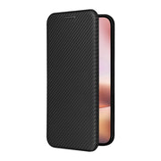 For iPhone 16 Plus Carbon Fiber Texture Flip Leather Phone Case(Black)