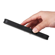 For iPhone 16 Plus Carbon Fiber Texture Flip Leather Phone Case(Black)