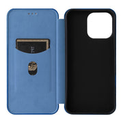For iPhone 16 Pro Carbon Fiber Texture Flip Leather Phone Case(Blue)