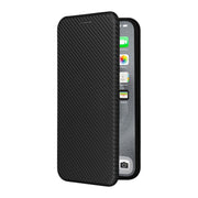 For iPhone 16 Pro Max Carbon Fiber Texture Flip Leather Phone Case(Black)