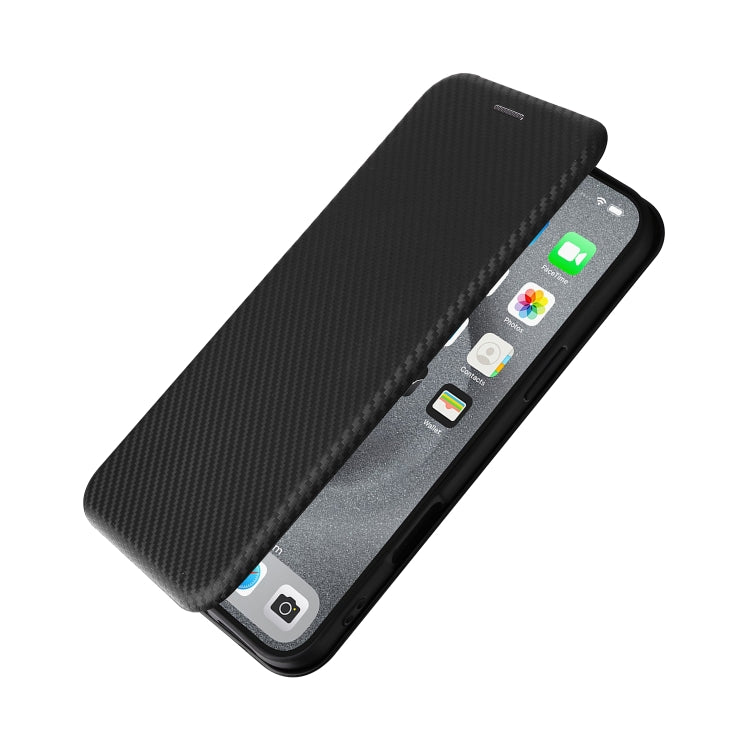For iPhone 16 Pro Max Carbon Fiber Texture Flip Leather Phone Case(Black)