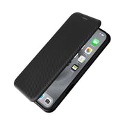 For iPhone 16 Pro Max Carbon Fiber Texture Flip Leather Phone Case(Black)