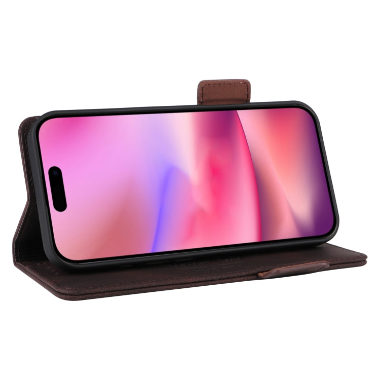 For iPhone 16 Plus Magnetic Clasp Leather Phone Case(Brown)