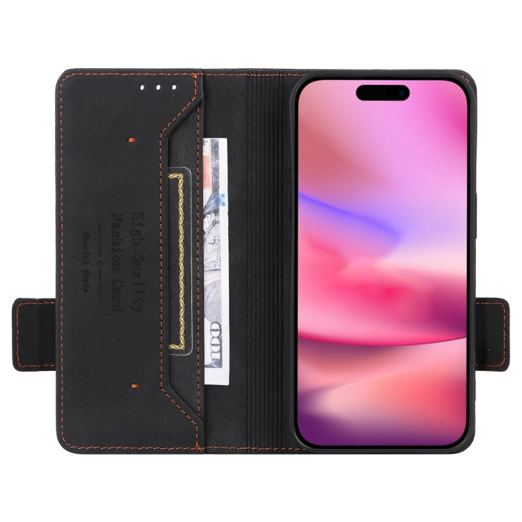For iPhone 16 Plus Magnetic Clasp Leather Phone Case(Black)