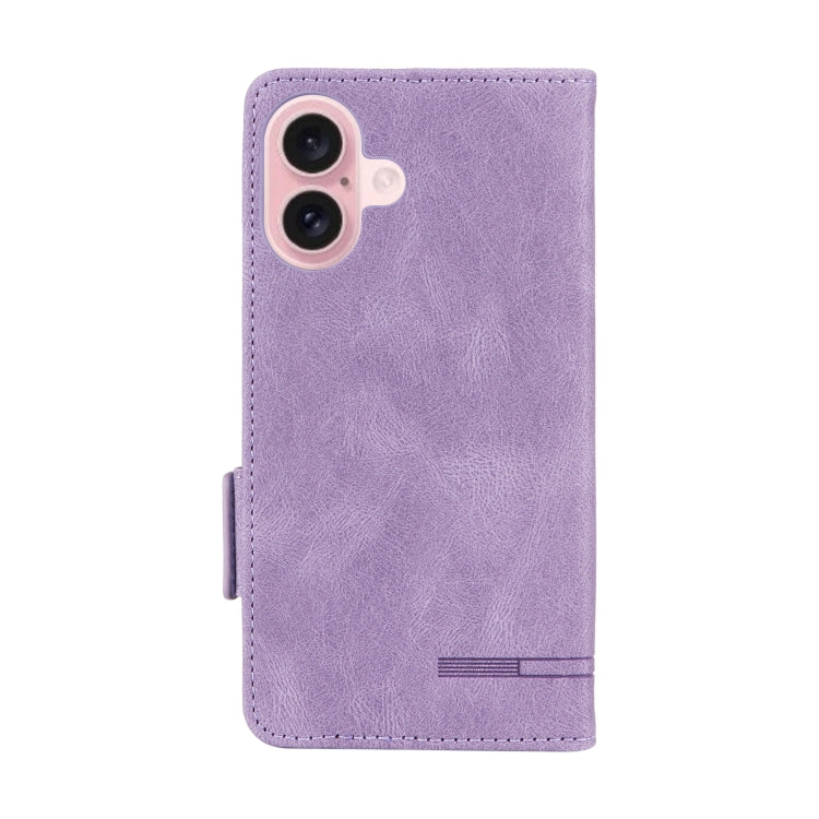 For iPhone 16 Magnetic Clasp Leather Phone Case(Purple)