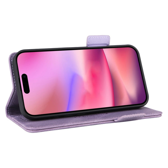For iPhone 16 Magnetic Clasp Leather Phone Case(Purple)