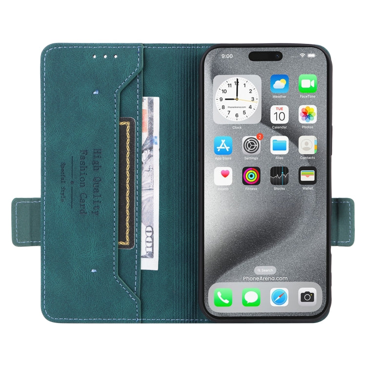 For iPhone 16 Pro Magnetic Clasp Leather Phone Case(Green)