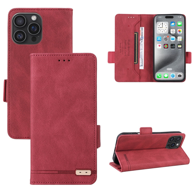 For iPhone 16 Pro Magnetic Clasp Leather Phone Case(Red)