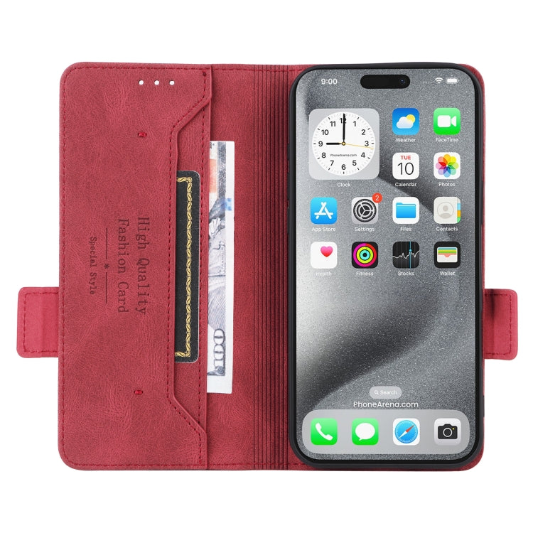 For iPhone 16 Pro Magnetic Clasp Leather Phone Case(Red)