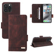 For iPhone 16 Pro Max Magnetic Clasp Leather Phone Case(Brown) - iPhone 16 Pro Max Cases by PMC TechLife | Online Shopping South Africa | PMC TechLife | Buy Now Pay Later Mobicred