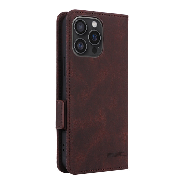 For iPhone 16 Pro Max Magnetic Clasp Leather Phone Case(Brown)