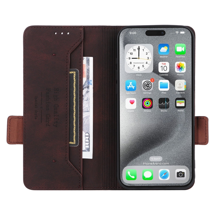 For iPhone 16 Pro Max Magnetic Clasp Leather Phone Case(Brown)