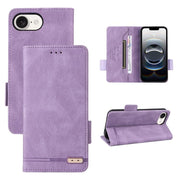 For iPhone 16e Magnetic Clasp Leather Phone Case(Purple)