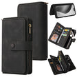 For iPhone 16 Pro Max Skin Feel Multi Card Slots Zipper Wallet Leather Phone Case(Black) - iPhone 16 Pro Max Cases by PMC TechLife | Online Shopping South Africa | PMC TechLife | Buy Now Pay Later Mobicred