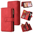 For iPhone 16 Plus Skin Feel Multi Card Slots Zipper Wallet Leather Phone Case(Red) - iPhone 16 Plus Cases by PMC TechLife | Online Shopping South Africa | PMC TechLife | Buy Now Pay Later Mobicred