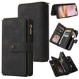 For iPhone 16 Plus Skin Feel Multi Card Slots Zipper Wallet Leather Phone Case(Black) - iPhone 16 Plus Cases by PMC TechLife | Online Shopping South Africa | PMC TechLife | Buy Now Pay Later Mobicred