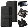 For iPhone 16e Skin Feel Multi Card Slots Zipper Wallet Leather Phone Case(Black) - iPhone 16e Cases by PMC TechLife | Online Shopping South Africa | PMC TechLife | Buy Now Pay Later Mobicred