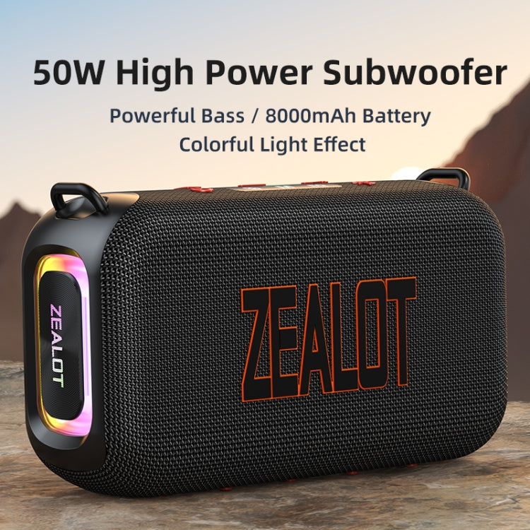 Zealot S85 50W Outdoor Water-resistant Portable Bluetooth Speaker(Black)