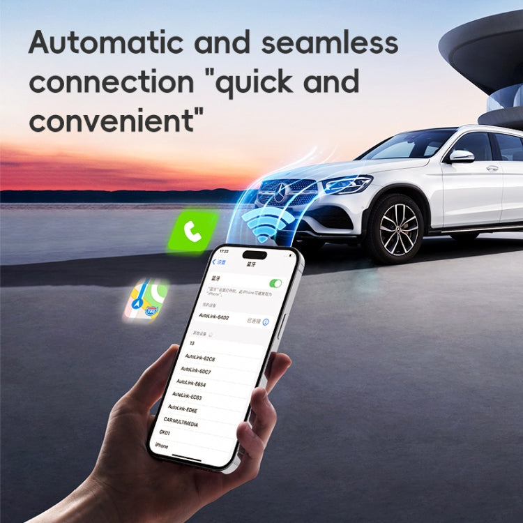 For Android Car Carplay Box Wired to Wireless Auto Conversion Adapter(White)