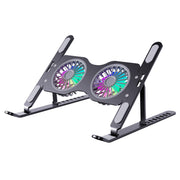 R- JUST HZ45 Aluminum Alloy Laptop Dual-core Cooling Stand(Black)