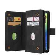 For Motorola Moto G04 / G24 Skin Feel Multi Card Slots Zipper Wallet Leather Phone Case(Black)
