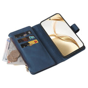 For Honor 200 Skin Feel Multi Card Slots Zipper Wallet Leather Phone Case(Blue)