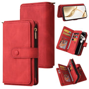 For Honor 200 Pro Skin Feel Multi Card Slots Zipper Wallet Leather Phone Case(Red)