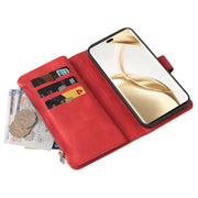 For Honor 200 Pro Skin Feel Multi Card Slots Zipper Wallet Leather Phone Case(Red)