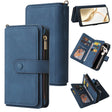 For Honor 200 Pro Skin Feel Multi Card Slots Zipper Wallet Leather Phone Case(Blue) - Honor Cases by PMC TechLife | Online Shopping South Africa | PMC TechLife | Buy Now Pay Later Mobicred