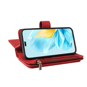 For Honor 200 Lite Global Skin Feel Multi Card Slots Zipper Wallet Leather Phone Case(Red)