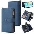 For Honor 200 Lite Global Skin Feel Multi Card Slots Zipper Wallet Leather Phone Case(Blue) - Honor Cases by PMC TechLife | Online Shopping South Africa | PMC TechLife | Buy Now Pay Later Mobicred