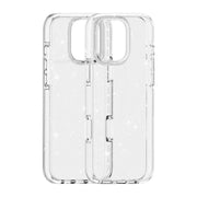 For iPhone 16 Plus Dual Color Clear Glitter TPU + TPE Full Coverage Phone Case(Glitter White)
