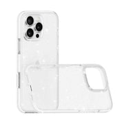 For iPhone 16 Plus Dual Color Clear Glitter TPU + TPE Full Coverage Phone Case(Glitter White)