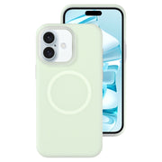 For iPhone 16 Jelly Liquid Silicone MagSafe Magnetic Phone Case(Mint Mambo)
