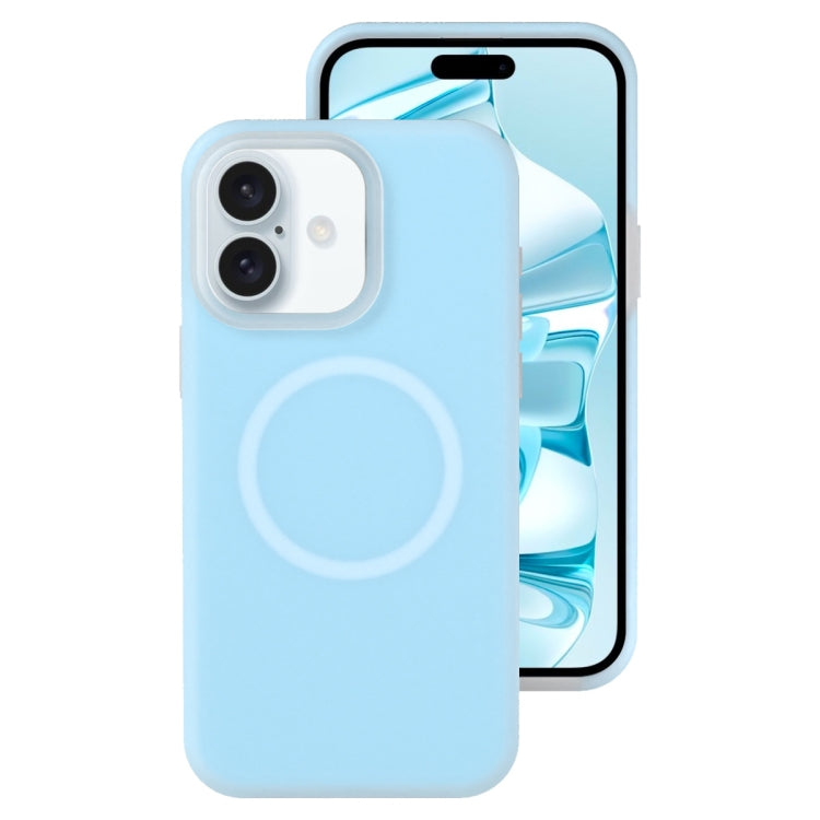 For iPhone 16 Plus Jelly Liquid Silicone MagSafe Magnetic Phone Case(Blue)