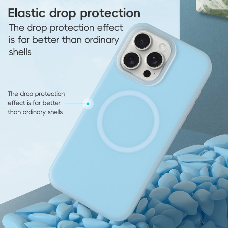 For iPhone 16 Jelly Liquid Silicone MagSafe Magnetic Phone Case(Green)