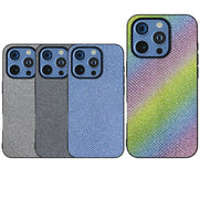 For iPhone 16 Pro Diamond Black Frame Phone Case(Rainbow Diamond)