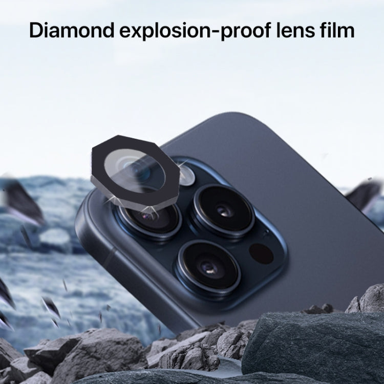 For iPhone 16 Pro / 16 Pro Max HD Lens Protective Film without Diamond(Rose Red)