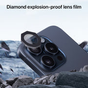 For iPhone 16 Pro / 16 Pro Max HD Lens Protective Film without Diamond(Rose Red)