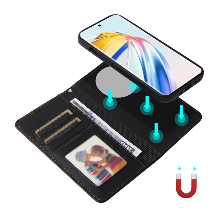 For Honor Magic6 Lite 5G BETOPNICE BN-005 2 in 1 Detachable Imitate Genuine Leather Phone Case(Black)