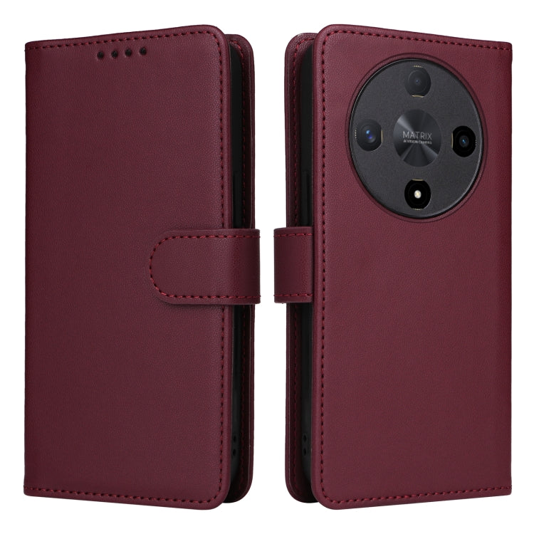 For Honor Magic6 Lite 5G BETOPNICE BN-005 2 in 1 Detachable Imitate Genuine Leather Phone Case(Wine Red)