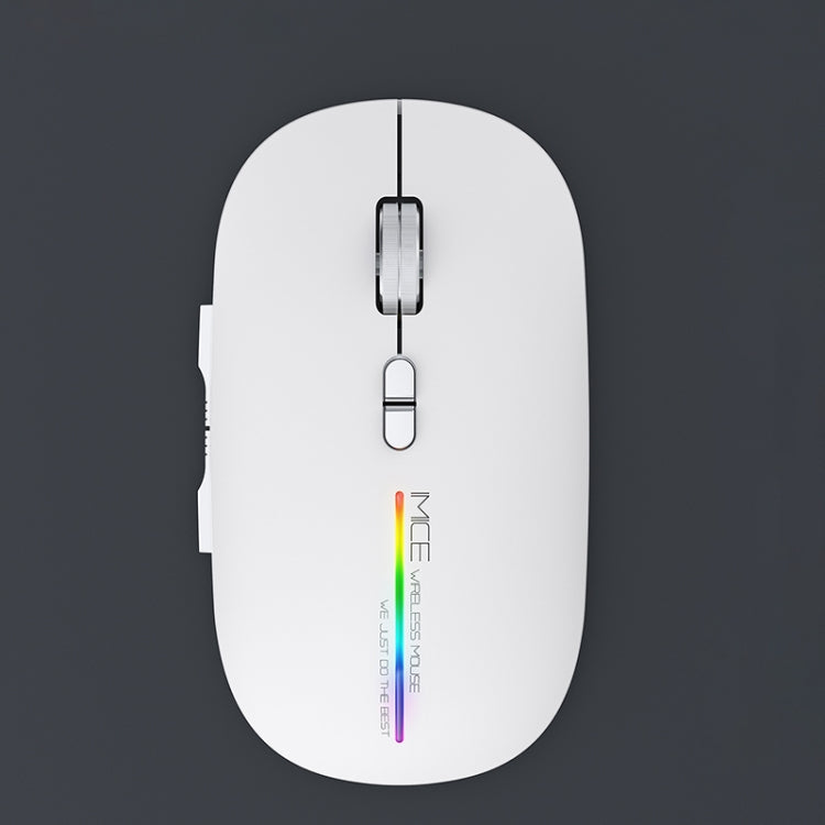 iMICE G901 Bluetooth Dual Mode 7-Button Silent Wireless Gaming Mouse(White)