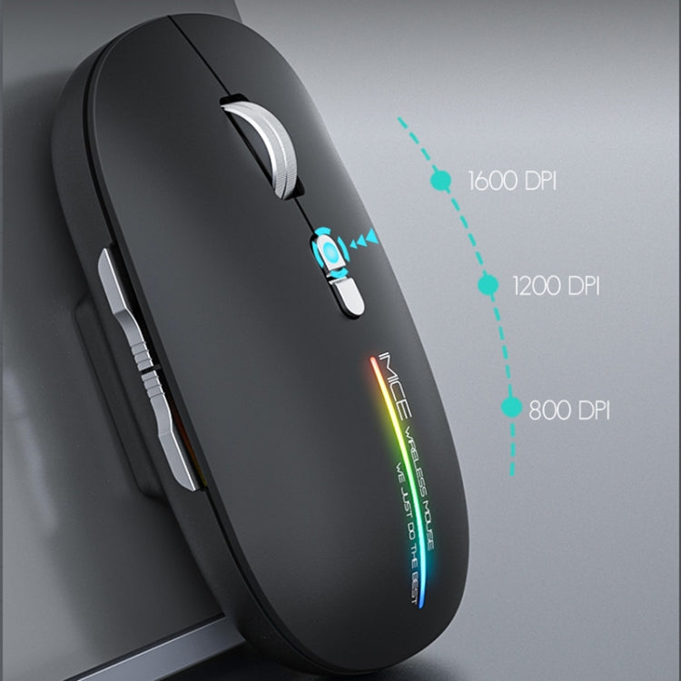 iMICE G901 Bluetooth Dual Mode 7-Button Silent Wireless Gaming Mouse(White)