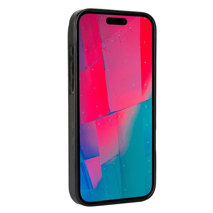 For iPhone 16 Pro Double Buckle Butterfly Embossing PU Phone Case(Black)