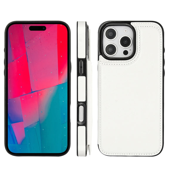 For iPhone 16 Pro Max Double Buckle Crazy Horse Texture PU Phone Case(Pink)