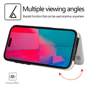 For iPhone 16 Pro Max Double Buckle Crazy Horse Texture PU Phone Case(Pink)