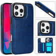 For iPhone 16 Pro Double Buckle Crazy Horse Texture PU Phone Case(Blue) - iPhone 16 Pro Cases by PMC TechLife | Online Shopping South Africa | PMC TechLife | Buy Now Pay Later Mobicred