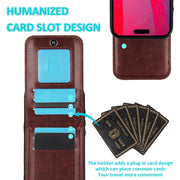 For iPhone 16 Pro Solid Color Card Slots Bracket PU Phone Case(Brown)